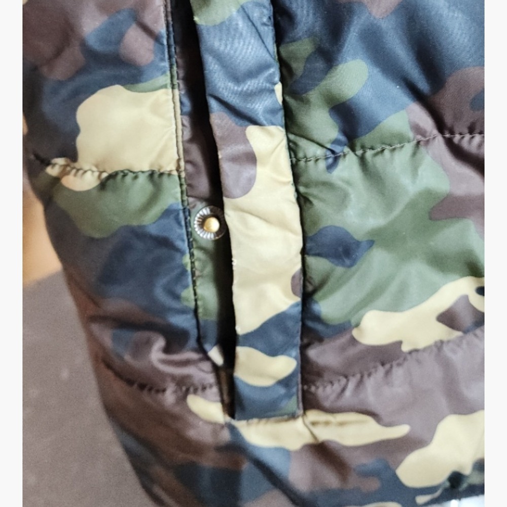Swiss Tech Mens Large Green Camo Puffer Vest Quilted Full Zip Outerwear Coat L - Picture 3 of 8